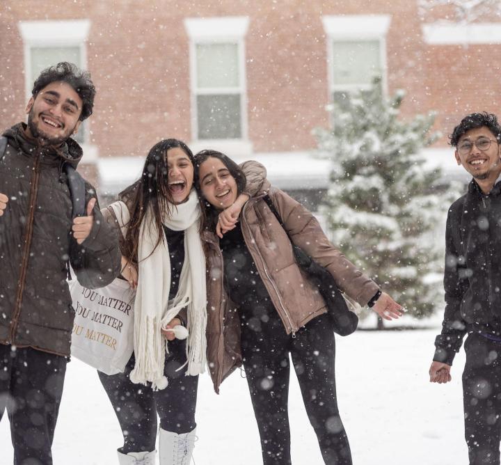 Students in Snow