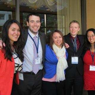 Students pose for a photo after a professional competition