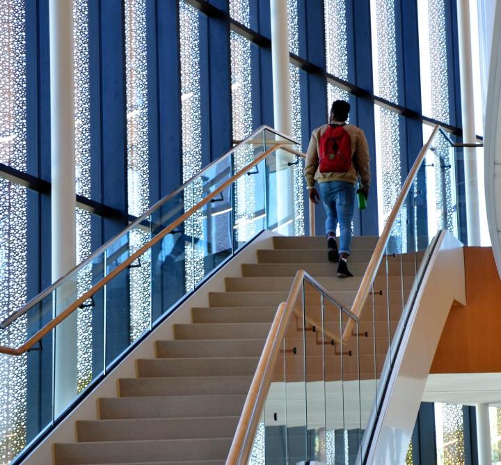 Student in Library