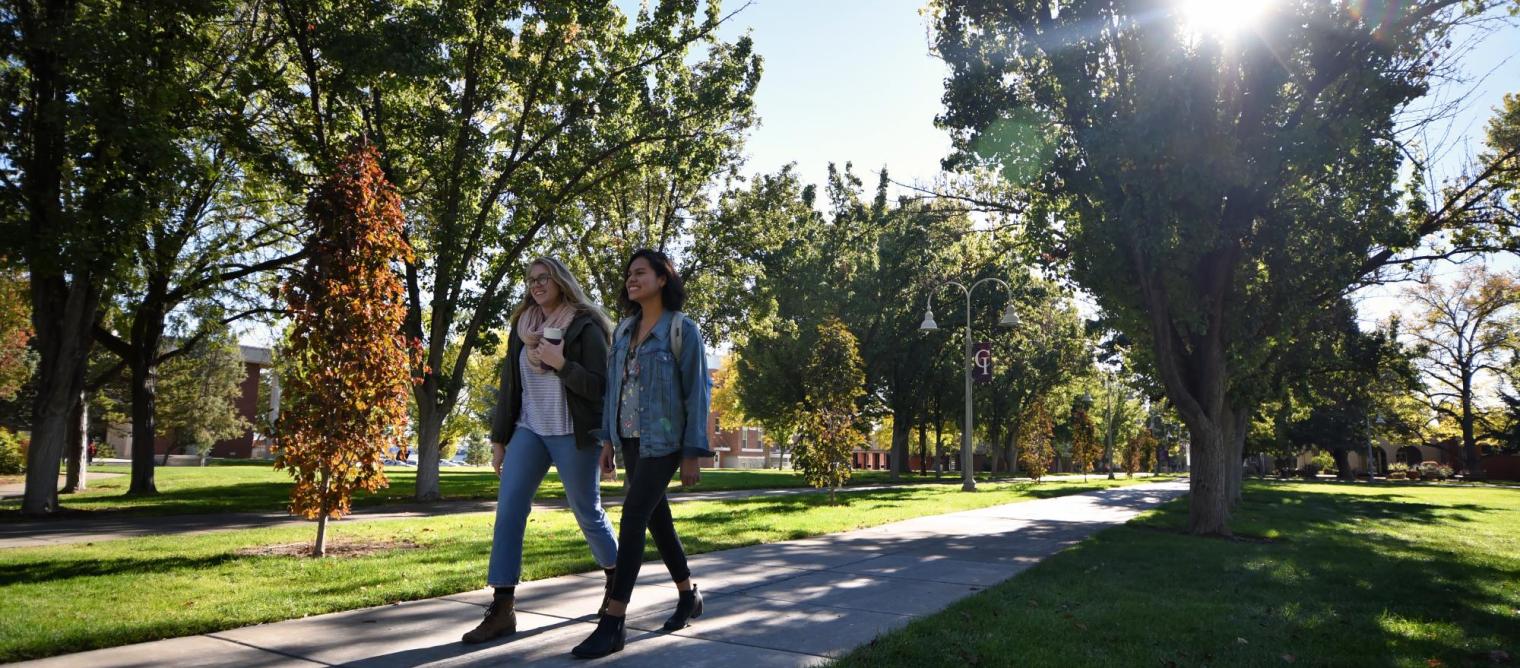 Students walking