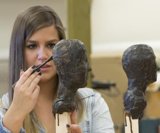 Student sculpting