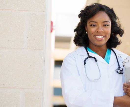 Doctor in her office