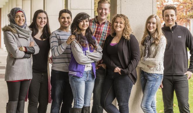 A happy group of C of I students 