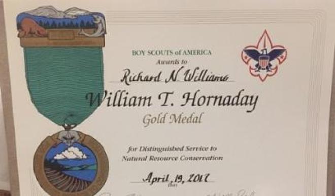 Hornaday award certificate