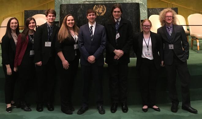 The C of I Model UN team poses in New York City.