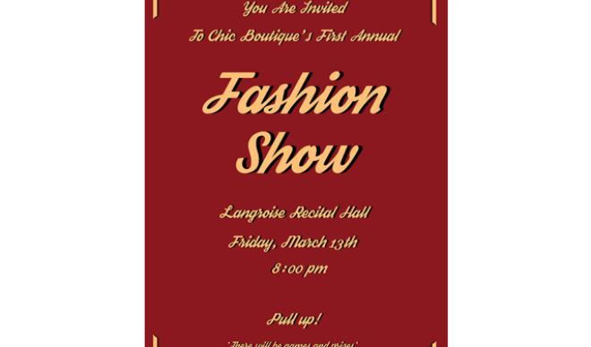 Chic Botique fashion show poster