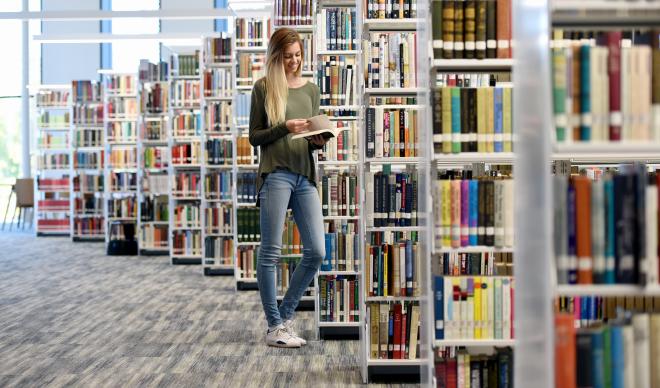 Student in Library