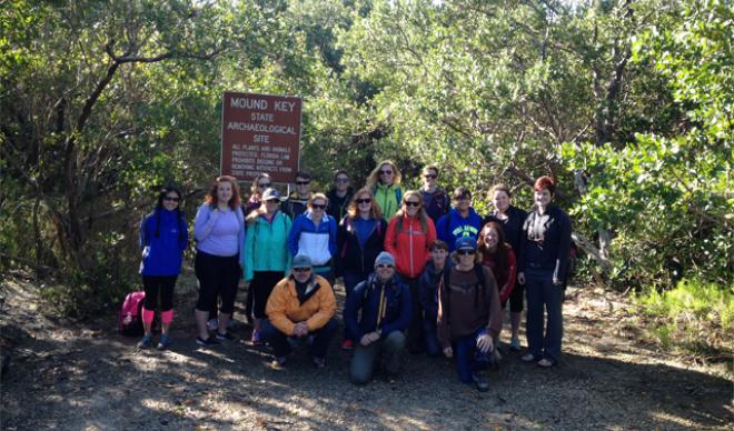 Chris Walser and students at Mound Key, Florida