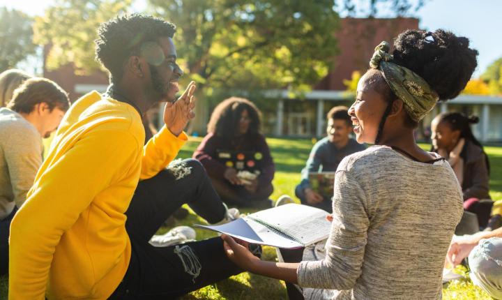 Students on lawn