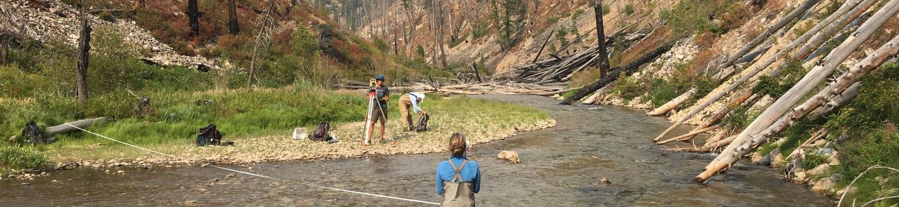 Students on the river