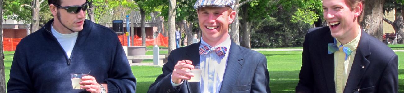 Frat boys enjoying a round of broquet