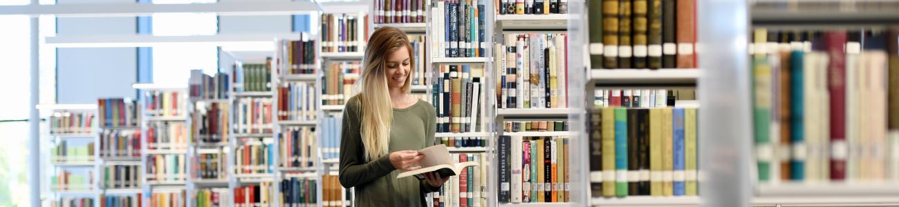 Student in Library